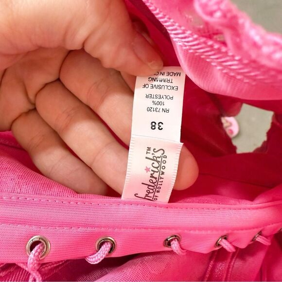 Fredericks Of Hollywood Vintage Y2K Pink Lace Up Corset - Picture 6 of 6